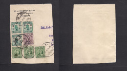 China - XX. 1933. Shanghai - Switzerland. Multifkd Corner Fragment. Ovptd Issue Junk Stamps + Mixed. XSALE. - Sonstige & Ohne Zuordnung