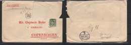 CHINA. 1898 (June) French PO, Shanghai - Denmark, Cph. Registered Multifkd Port Cover (cut Out) Usage, Bearing Ovptd 5c  - Other & Unclassified