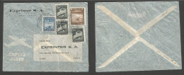 Chile - XX. 1952 (12 Ene) Stgo - Perú, Lima. Air Comercial Mu8ltifkd Env At 5,40 Pesos Rate. Better Air Dest. XSALE. - Chile