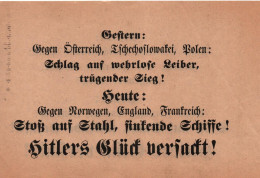 TRACT ANTI ALLEMAND 1939 1940 DROLE DE GUERRE REICH PROPAGANDE    # 57 - 1939-45