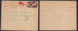FRC - Madagascar. 1940 (28 Febr) Tamatave - Villeurbanne. Air Multifkd Envelope, Mixed Issues Incl France Libre, Tied Cd - Autres & Non Classés