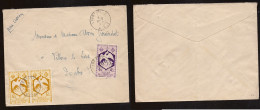 FRC - Gabon. C. 1950 (1 Oct) AEF, Libreville - Doubs, Villers. Air Multifkd Env. Fine. France Libre Issue, Tied Cds. XSA - Sonstige & Ohne Zuordnung