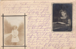 Carte Photo De Deux Jeune Fille élégante Posant Pour La Photo En 1908 - Anonyme Personen