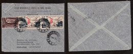 FRC - Congo. 1952 (7 Apr) AEF, Brazzaville - Germany, Koln. Mixed Issues Air Multifkd Env. 32 Fr Rate, Tied Cds. XSALE. - Other & Unclassified