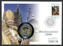 Vatikan 2008 Numisbrief Mit Medaille Papst Benedikt XVI. Weihnachten ST (M4667 - Ohne Zuordnung