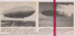 Lakehurst - Catastrphe Zeppelin Dirigéable Hindenburg  - Orig. Knipsel Coupure Tijdschrift Magazine - 1937 - Non Classés