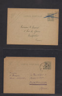 France - Stationary. C. 1930. Le Hug - Montpelier. 2 Diff 40c Lilac Semeuse Stat Cards. XSALE. - Autres & Non Classés