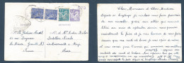 France - Stationary. 1945. Le Havre - Switzerland, Kussnacht. 1fr 20c Lilac Stat Card + 3 Adtls, Tied Cds. XSALE. - Autres & Non Classés