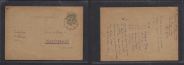 France - Stationary. 1930 (8 Jan) Le Muy, Var - Montpellier. 40c Semeuse Lilac On Grey Stat Card. Fine Used + Scarce. XS - Autres & Non Classés