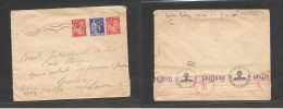 FRANCE. France Cover 1940 Clermont Ferrand To Switz Glarus Stat Card +two Adtls Vf. Easy Deal. XSALE. - Autres & Non Classés