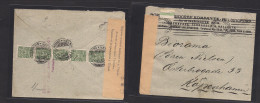 FINLAND. 1916 (14 March) Helsinki - Denmark, Cph. Reverse Multifkd Russian Postal Period Adm, WWI Censored Label. VF. XS - Sonstige & Ohne Zuordnung