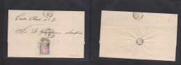 E-ISABEL II. 1867 (12 Dec) Ed 95º. Madrid Correo Local. Sello 25 Ms Bicolor, Mat Parrilla Numeral Fechador "6 De La Tard - Otros & Sin Clasificación