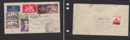 EGYPT. Egypt - Cover - C.1957s Air Mult Fkd Env To USA Incl Ovpted Issue. Scarce. Easy Deal. XSALE. - Andere & Zonder Classificatie