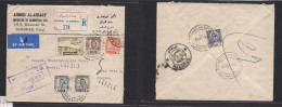 IRAQ. 1950 (3 Oct) Baghdad - France, Paris. Air Registered Multifkd Front + Reverse Envelope. XSALE. - Iraq