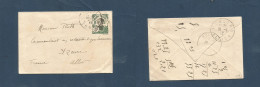 INDOCHINA. 1911 (18 Dec) Hanoi - France, Allier (16 Jan 12) Unsealed 5c Stat Env, Tied Cds. VF. XSALE. - Sonstige - Asien