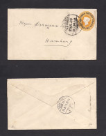 INDIA. 1896 (29 July) Ovptd 2a6p Orange QV Stat Env To Hamburg, Germany (25 Aug). Fine. XSALE. - Other & Unclassified