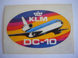 Avion / Airplane / KLM / Douglas DC-10 / Carte Sticker / Airline Issue - 1946-....: Ere Moderne