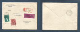 HUNGARY. 1940 (21 Dec) Kormend - Switzerland, Binningen (27 Dec) Registered Express Multifkd Env. XSALE. - Other & Unclassified