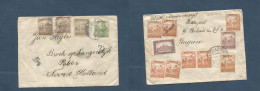 HUNGARY. 1920 (2 Dec) Budapest - Netherlands, Polder (4 Dec) Front And Reverse Multifkd Env + Taxed Cachet. XSALE. - Other & Unclassified