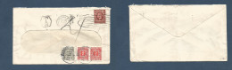 Great Britain - XX. 1935 (4 May) London - Denmark, Cph (6 May) 1 1/2d Fkd Comercial Envelope + Taxed X3 Arrival P. Dues, - ...-1840 Precursori