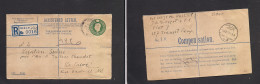 Great Britain - Stationery. 1945 (3 Nov) Egypt, MEF, FPO - Cairo, Egypt (SNN 1945) 3d Green Registered Stat Env. Fine Mi - ...-1840 Precursores