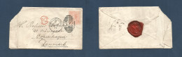 GREAT BRITAIN. 1872 (Oct 31) Gravesend - Denmark, Cph. (3 Nov) Fkd 4d Orange Pl 12, Tied 322 Grill. Nice Appearance. XSA - ...-1840 Préphilatélie