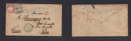 GERMANY. 1873 (27 May) Hannover / Cassel - France, Paris (29 May) Fkd Env 1gr + 2gr Tied Ds (small + Large Shields) XSAL - Other & Unclassified