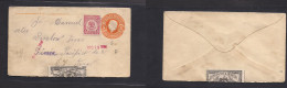 MEXICO - Stationery. 1914 (19 Dic) Mexico Civil War. 5c Orange Stat Env + Adtls + Sealed Label. Fine. XSALE. - Mexico
