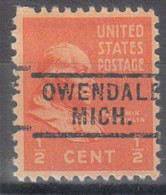 USA Precancel Vorausentwertungen Preo Locals Michigan, Owendale 729 - Precancels