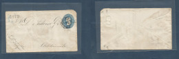 MEXICO - Stationery. 1879 (8 Nov) Puebla - Chalchicomula. 25c Blue Early Hidalgo, District Name, 2079, Cancelled Cds. Sc - Mexico