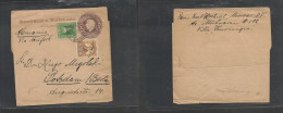 MEXICO. Mexico Cover - 1913 Stat Wcomplete Wrapper Mixcoac To Berlin Germany 1c Stat+ Two Adtls, Vf XSALE. - Mexico