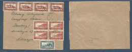 MARRUECOS - French. 1933 (18 Apr) Agadir - Germany, Hamburg. Multifkd Env Incl 2 Multiples Of Four At 1,50fr Rate "Olden - Morocco (1956-...)