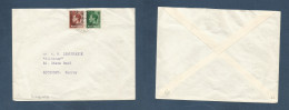 MARRUECOS - British. 1937 (24 Feb) Casablanca - UK, Surrey, Richmond. French Currency Multifkd Ovptd Issue Envelope, Tie - Marocco (1956-...)