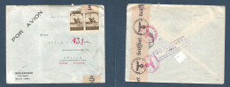 MARRUECOS. 1944 (21 May) Tanger - Suiza, Zurich. Sobre Comercial Franqueo 2 Pesetas Via Aerea De Madrid Y Control Alemán - Marruecos (1956-...)