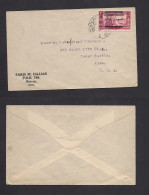 LEBANON. 1929 (17 June) Beyrouth - USA, Iowa, Cedar Rupids. Single Ovptd Env, Bilingual Cachet. Fine. XSALE. - Líbano