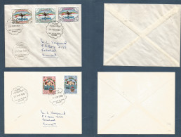 KUWAIT. 1966 (25 Feb) Local Circulated FOC, Special Cachet 2 Diff Envelopes. Opp. XSALE. - Koweït