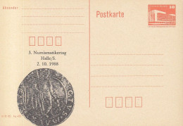 DDR PP 19 II, Ungebraucht, 3.Numismatikertag Halle/S., 1988, Münze - Privatpostkarten - Ungebraucht