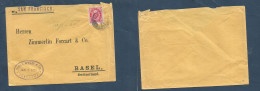 JAPAN. 1901 (7 Jan) Yokohama - Switzerland, Basel. Unsealed 2 Sen Red PM Rate Fkd Env Via San Francisco, USA. XSALE. - Autres & Non Classés