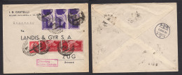 Italy - XX. 1947 (10 Dic) Milano - Switzerland (11 Dic) Multifkd Express Mail Envelope. Fine Usage. (x5 Express Stamps). - Zonder Classificatie