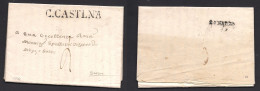 Italy - Prephilately. 1846 (14 Marzo) Filacciano - Sutri (20 March) EL Full Text + Stline "C. Castlna" (xxx) XF. XSALE. - Sin Clasificación