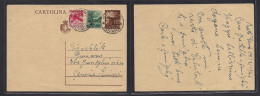 ITALY - Stationery. 1946 (21 Febr) Ghemme, Novari - Switzerland, Geneve. 1,20 Lire Brown + 2 Adtls Stat Card. XSALE. - Zonder Classificatie