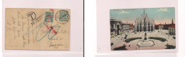 ITALY. Cover -  1918 WW1 Milano To Switz Zurich Fkd Taxed Ppc+swiss Post Due. Easy Deal. XSALE. - Non Classés