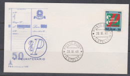 Italie FDC 1968 1028 Cinquantenaire Comptes Courants Postaux - FDC