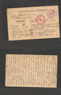 SERBIA. Serbia Cover 1915 Aug WW1 Mathausen POW FM Card Censor Cachets,fine. Easy Deal. XSALE. - Serbia