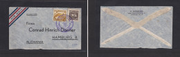 SALVADOR, EL. Salvador - Cover -  1937GPO To Hamburg Germany Air Fkd Env Violet Cachet, Fine. Easy Deal. XSALE. - Salvador