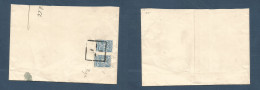 RUSSIA. C. 1905. Riga. Part Fkd Cover. 7k Blue Pair, Box Cachet With Four Lines. Unusual. XSALE. - Other & Unclassified