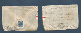 RUSSIA. 1914 (5 Oct) S. Petersburg - France, Paris (4 Nov 14) WWI Censored Reverse Single Fkd Env. XSALE. - Sonstige & Ohne Zuordnung