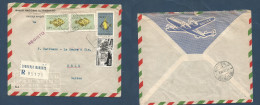 PORTUGAL-MOZAMBIQUE. 1952 (30 July) L. Marques - Switzerland, Basel (2 Aug) Registered Air Multifkd Env. Fish, At 10,80  - Sonstige & Ohne Zuordnung