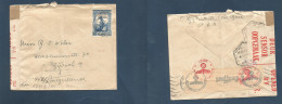 PORTUGAL-MOZAMBIQUE. 1943 (Oct) Caia - Switzerland. 1,75 Esc Rate Fkd WWII S. African Censored Envelope + Nazi Censored  - Andere & Zonder Classificatie