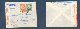 PORTUGAL-MOZAMBIQUE. 1940 (19 Aug) L. Marques - Switzerland, Chaux De Fonds. Air Multifkd Env. South Africa WWII Censore - Sonstige & Ohne Zuordnung